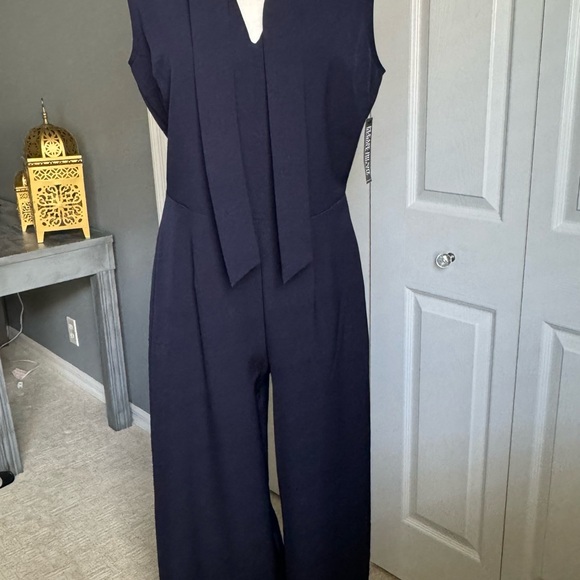 NWT. New York & Company Jumpsuit Navy Blue Size 8 - Picture 4 of 14